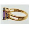 Image 2 : 18K GOLD FILLED AMETHYST & CZECH CRYSTAL RING - SZ. 6