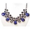 Image 1 : BLUE RHINESTONE WATER DROP ESTATE JEWELRY NECKLACE