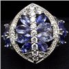 Image 1 : STERLING SILVER TANZANITE RING - SZ. 5.25