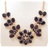 Image 1 : BLACK RHINESTONE FLOWERS ESTATE JEWELRY NECKLACE