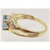 Image 2 : 18K GOLD FILLED BLUE TOPAZ & CZECH CRYSTAL RING - SZ. 6