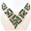 Image 1 : GREEN GEOMETRIC DESIGN ESTATE JEWELRY NECKLACE