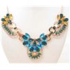 Image 1 : MULTI-COLORED RHINESTONE FLORAL ESTATE JEWERLY NECKLACE