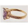 Image 2 : 18K GOLD FILLED AMETHYST & CZECH CRYSTAL RING - SZ. 7