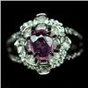 Image 1 : WHITE GOLD OVER STERLING SILVER RUBY RING - SIZE 7.5