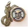 Image 1 : SKULL & CROSSBONES POCKET WATCH WITH CHAIN