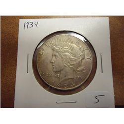 1934 PEACE SILVER DOLLAR