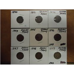 1890,91,92,93,95,96,97,98 & 99 INDIAN HEAD CENTS