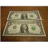 Image 1 : 2-2003-A $1 FRN'S LOW CONSECUTIVE SERIAL 'S (UNC)