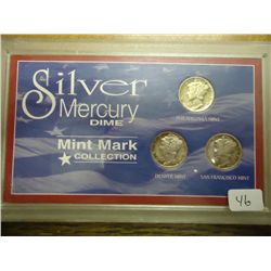 SILVER MERCURY DIME MINT MARK COLLECTION