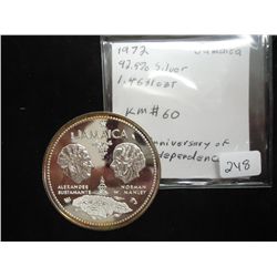 1972 JAMAICA SILVER $10 PROOF 1.4631 OZ. ASW