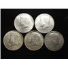 Image 1 : 5 ASSORTED 40% SILVER KENNEDY HALF DOLLARS