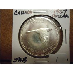 1967 CANADA SILVER DOLLAR UNC FLYING GOOSE