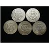 Image 2 : 5 ASSORTED 40% SILVER KENNEDY HALF DOLLARS