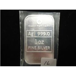 1 OZ. FINE SILVER INGOT 2013 SNAKE RAND REFINERY