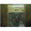 Image 1 : 1959 WASHINGTON SILVER QUARTER ANACS MS62 TONED