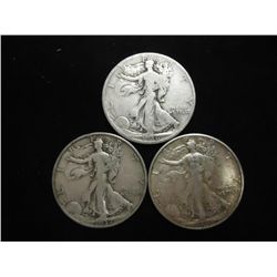 1936,37 & 39 WALKING LIBERTY HALF DOLLARS