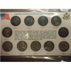 1942-45 35% SILVER JEFFERSON WAR NICKELS 11 COINS