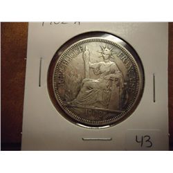 1902-A FRENCH INDO-CHINA SILVER PIASTRE