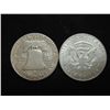 Image 2 : 1961-D FRANKLIN HALF DOLLAR & 1964-D KENNEDY HALF
