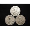 Image 1 : 1941,42 & 45-D WALKING LIBERTY HALF DOLLARS