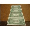 Image 2 : 5-CONSECUTIVE SERIAL # CRISP UNC 1957-B $1 SILVER