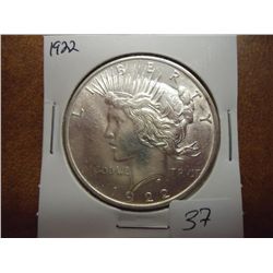 1922 PEACE SILVER DOLLAR UNC