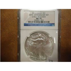 2011 AMERICAN SILVER EAGLE NGC MS70 EARLY RELEASES