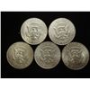 Image 2 : 5 ASSORTED 40% SILVER KENNEDY HALF DOLLARS