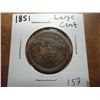 Image 1 : 1851 US LARGE CENT WITH PUNCH MARK (AS SHOWN)