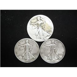 1941-D,43 & 45-D WALKING LIBERTY HALF DOLLARS