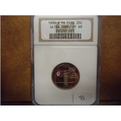 1999-S PENNSYLVANIA QUARTER NGC PF69 ULTRA CAMEO