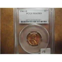 1961-D LINCOLN CENT PCGS MS65RD