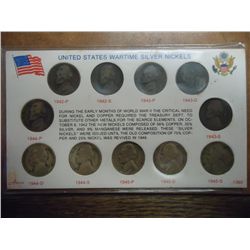 1942-45 35% SILVER JEFFERSON WAR NICKEL SET