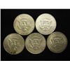 Image 2 : 5 ASSORTED 40% SILVER KENNEDY HALF DOLLARS
