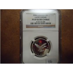 2006 CANADA SILVER LUCKY LOONIE NGC PF69 ULTRA CAM