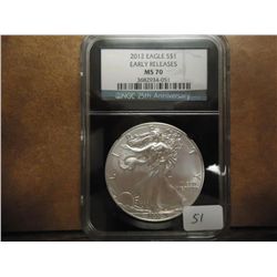 2012 AMERICAN SILVER EAGLE NGC MS70 EARLY RELEASES
