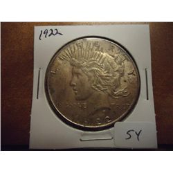 1922 PEACE SILVER DOLLAR