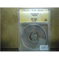 1978-S JEFFERSON NICKEL ANACS PF66 DCAM