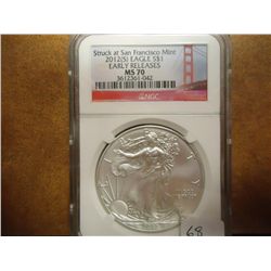 2012-S AMERICAN SILVER EAGLE NGC MS70