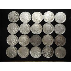 20 ASSORTED FULL DATE 1930'S BUFFALO NICKELS