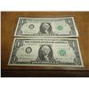 Image 1 : 2-1963-B CONSECUTIVE SERIAL # BARR $1 FRN'S