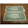 Image 2 : 2-1963-B CONSECUTIVE SERIAL # BARR $1 FRN'S