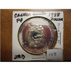 1988 CANADA SILVER DOLLAR IRON WORKERS (PF)