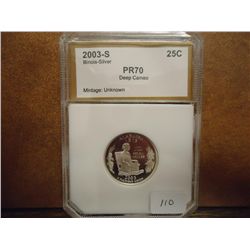 2003-S SILVER ILLINOIS QUARTER PCI PR70
