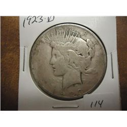 1923-D PEACE SILVER DOLLAR