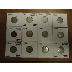 1900-1912 MISSING 1909 LIBERTY "V" NICKELS