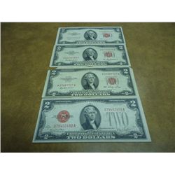 1928-G,53,53-A & 53-B $2 US NOTES RED SEALS
