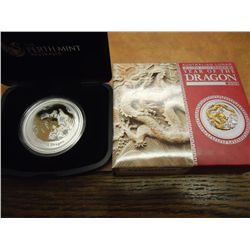 2012 AUSTRALIAN LUNAR PF SILVER DOLLAR GOLD GILT
