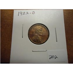 1922-D LINCOLN CENT (EXTRA FINE)